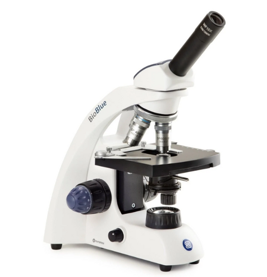 Microscopio compuesto portátil monocular BioBlue con platina mecánica XY BB.4220